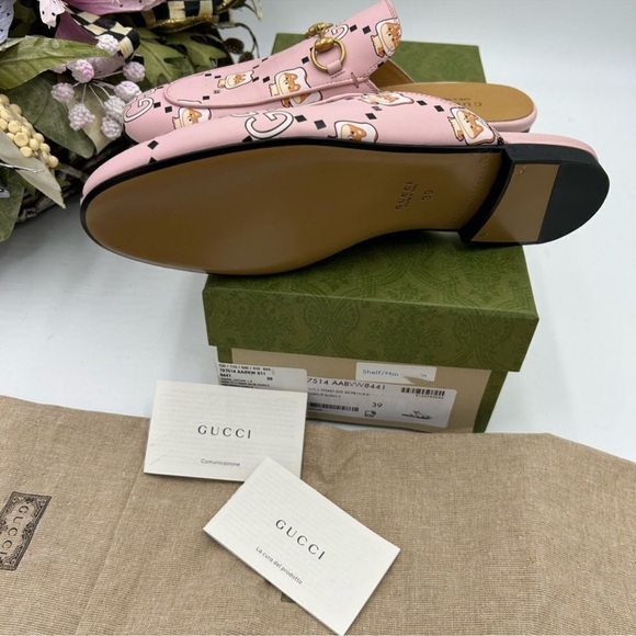 Women’s Gucci, animal print Princetown mules size 39 made in Italy - Picture 5 of 9